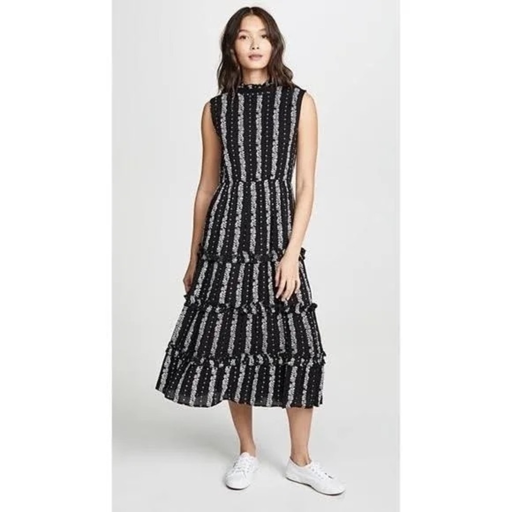 Valencia & Vine Mia Mock Neck Midi Floral Dress